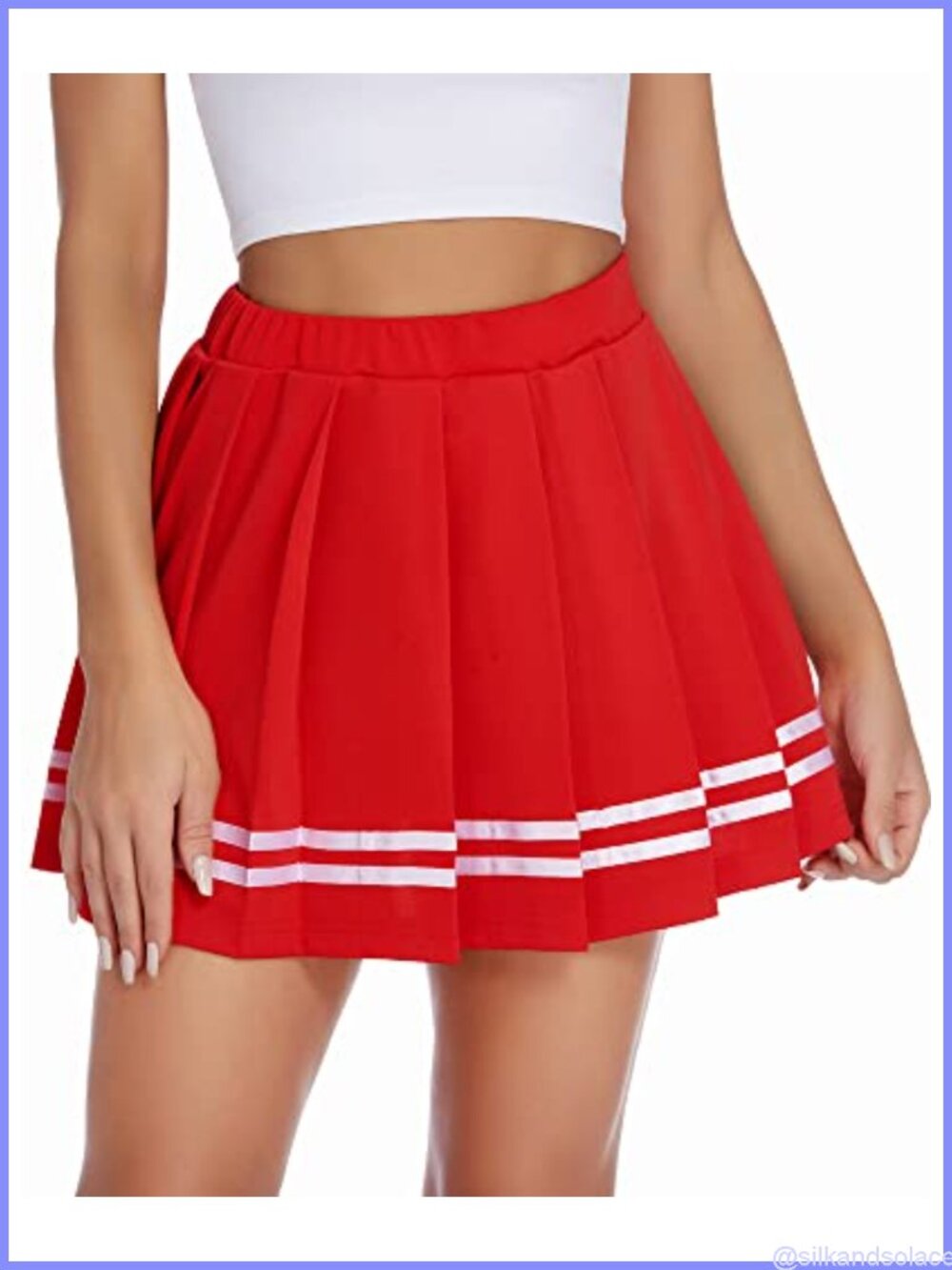 Pleated Mini Skirt High Waisted A-Line Cheer School Uniform Skirt